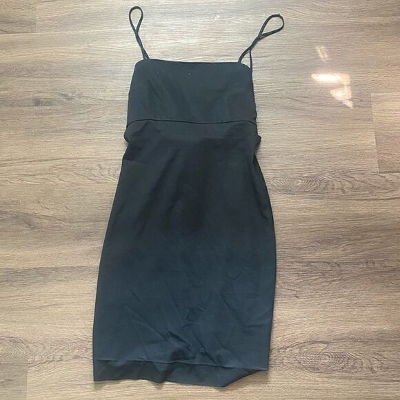 NEW ZARA Black Tie Back Mini Dress - Picture 1 of 2